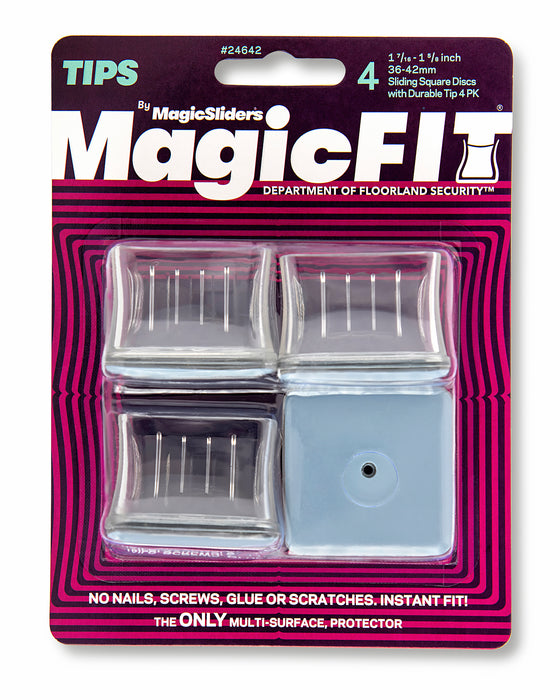 MAGIC FIT - 1 7/16" - 1 5/8" Square Slider - 4 Pack