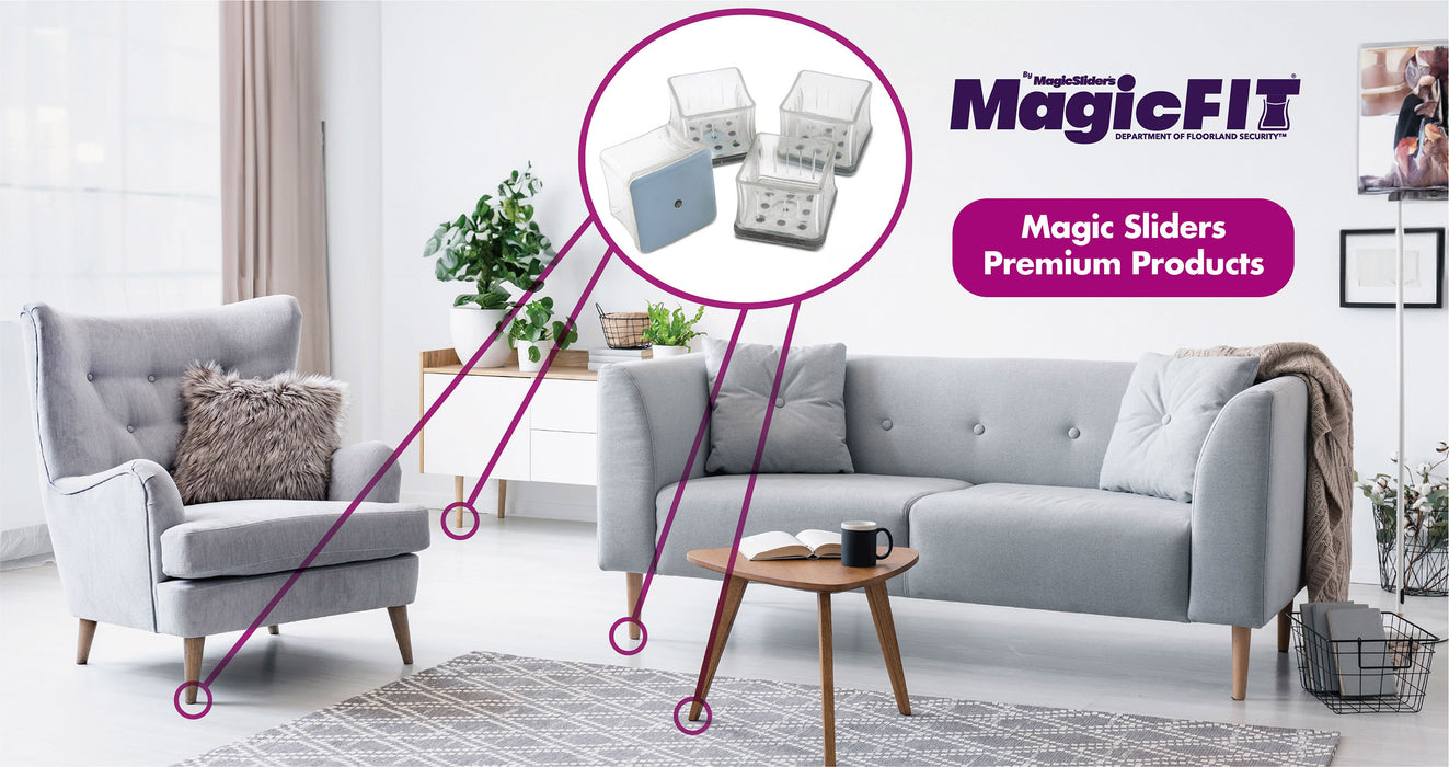 MAGIC FIT - 1 1/4" - 1 3/8" Square Slider - 4 Pack