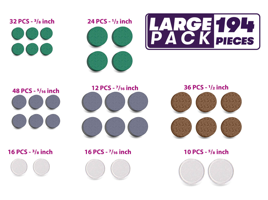 194 pc Surface Protection Value Pack - SOFT DOTS, VELOUR DISCS, NON-SKID DISCS & CORK DISCS