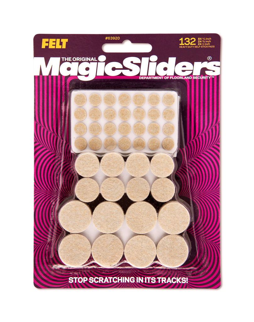 Magic Sliders Assorted Heavy Duty Self-Stick Pads, Oatmeal - 102 count