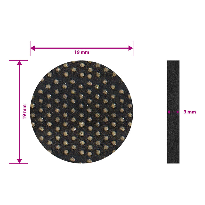 3/4" Black Self-Adhesive Heavy-Duty Rubber Gripper Pads - 20 Pack