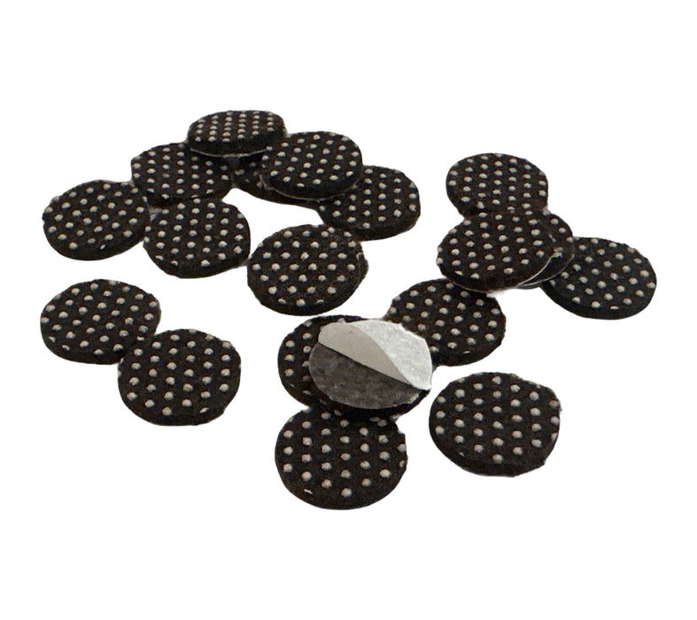 3/4" Black Self-Adhesive Heavy-Duty Rubber Gripper Pads - 20 Pack
