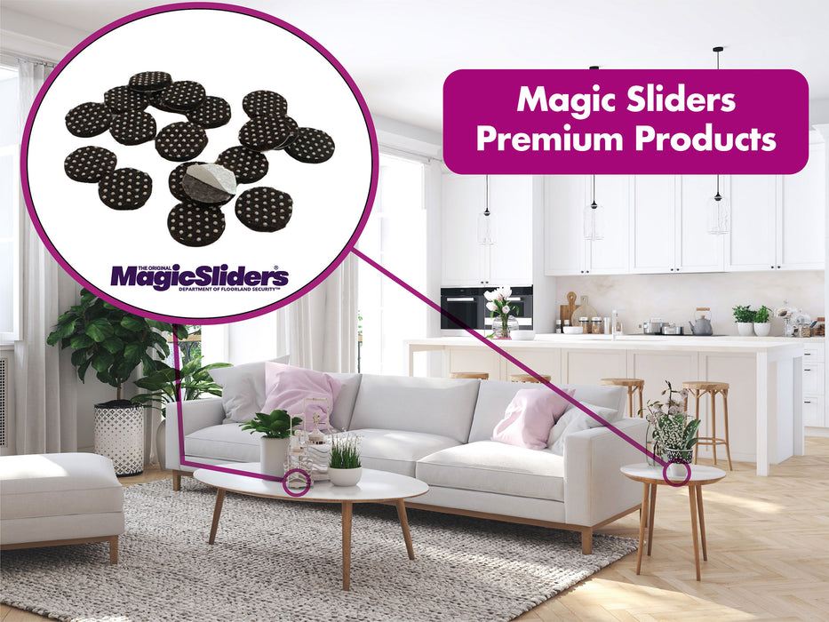 3/4" Black Self-Adhesive Heavy-Duty Rubber Gripper Pads - 20 Pack