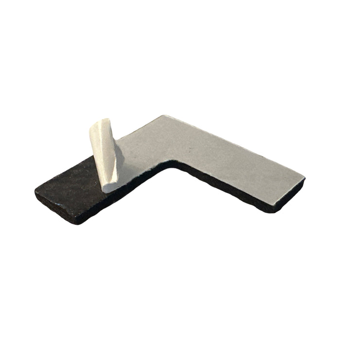 1 1/2" x 1 1/2" Black Self-Adhesive Heavy-Duty Rubber Gripper L-Shape Pads - 8 Pack