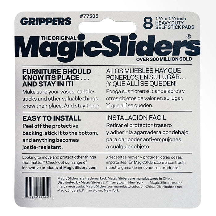 1 1/2" x 1 1/2" Black Self-Adhesive Heavy-Duty Rubber Gripper L-Shape Pads - 8 Pack