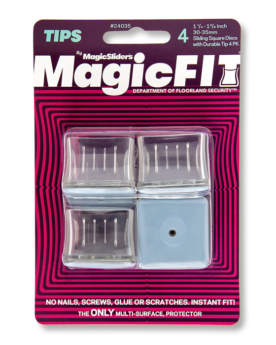 MAGIC FIT - 1 1/4" - 1 3/8" Square Slider - 4 Pack
