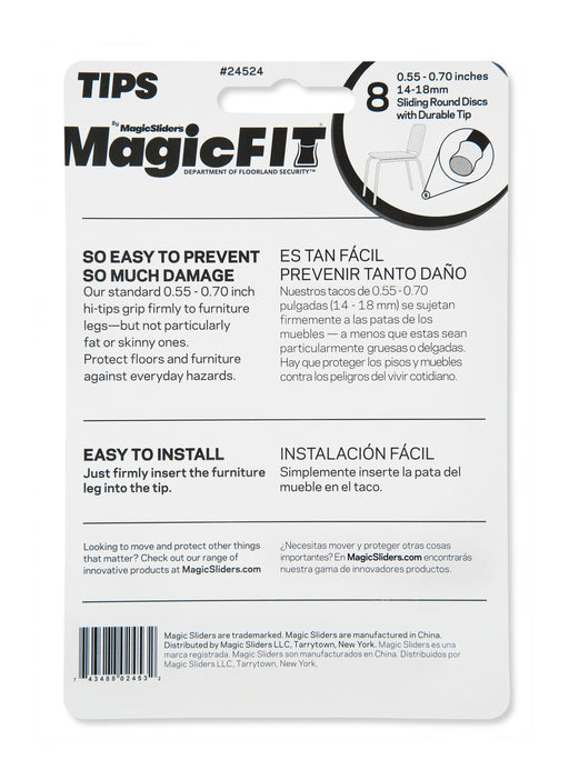 MAGIC FIT - .55" - .70" Round Slider - 8 Pack - Magic Sliders