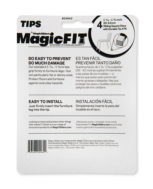 MAGIC FIT - 1 7/16" - 1 5/8" Square Slider - 4 Pack - Magic Sliders