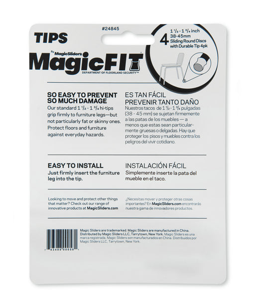 MAGIC FIT - 1 1/2" - 1 3/4 Round Slider - 4 Pack - Magic Sliders