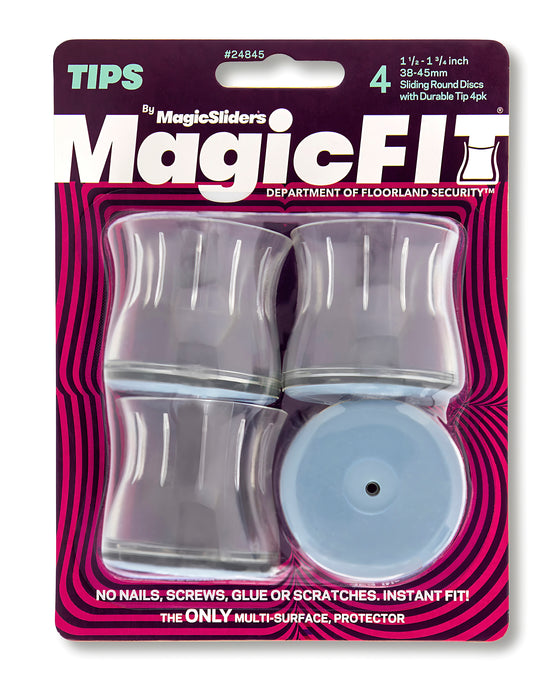 MAGIC FIT - 1 1/2" - 1 3/4 Round Slider - 4 Pack
