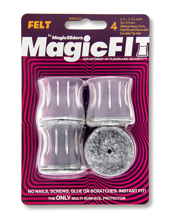 MAGIC FIT - 1 1/4" - 1 7/16" Round Felt - 4 Pack