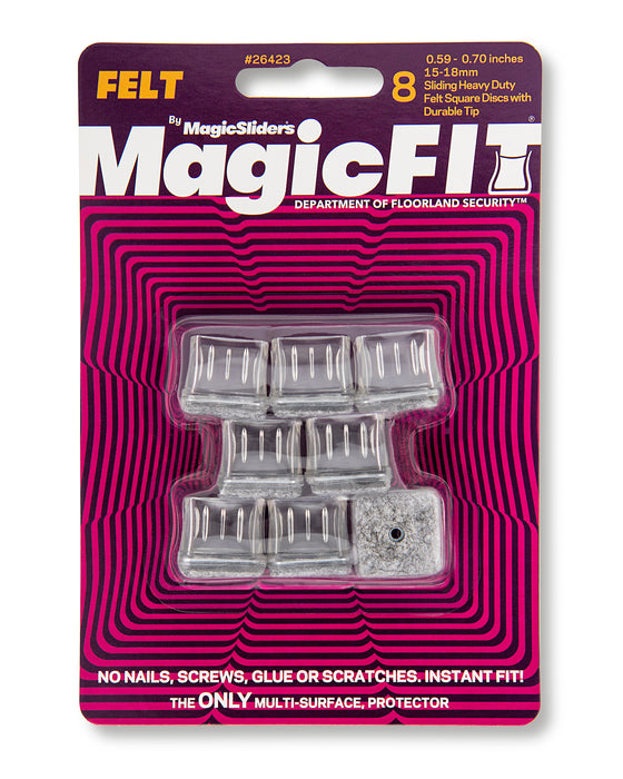 MAGIC FIT - .59" - .70" Square Felt - 4 Pack