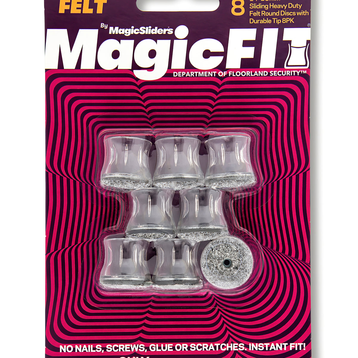 Magic Sliders Magic Fit - 1-7/16 In. - 1-5/8 In. Square Felt Furniture Leg  Cup (4-Pack)