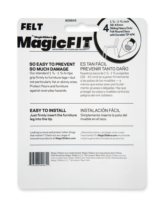 MAGIC FIT - 1 1/2" - 1 3/4 Round Felt - 4 Pack