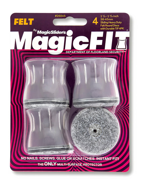 MAGIC FIT - 1 1/2" - 1 3/4 Round Felt - 4 Pack