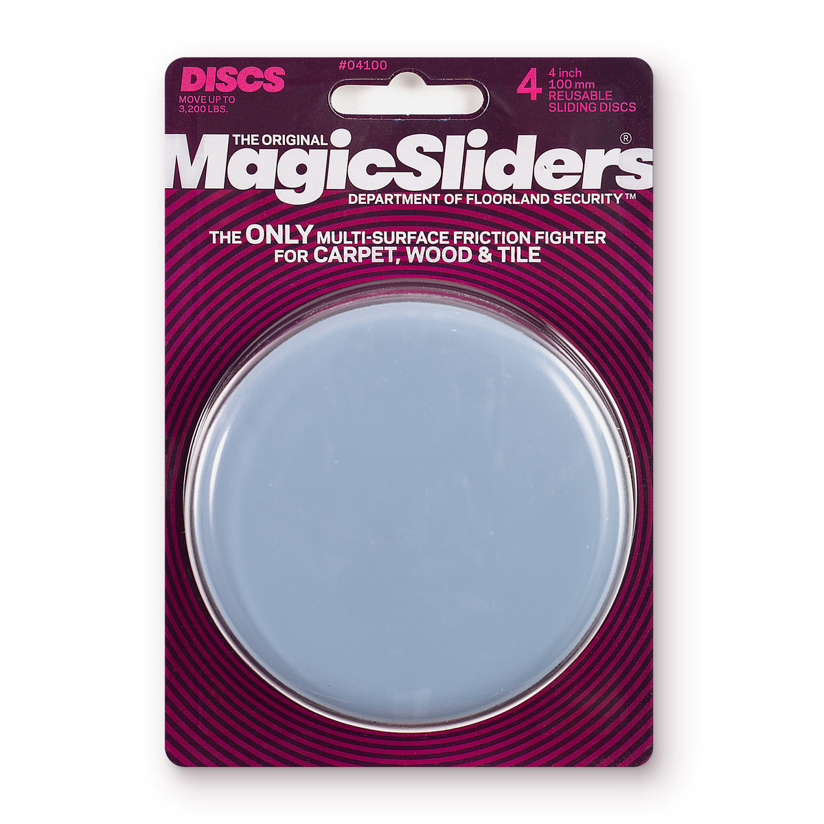 Magic Sliders four-inch round reusable furniture slider four-pack