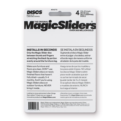 1-1/8 - 1-1/4 in. (27mm - 32mm) Round, Self-Gripping, 4-pack - Magic Sliders